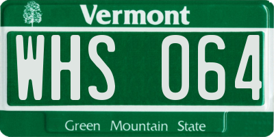 VT license plate WHS064