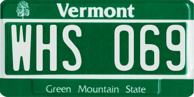 VT license plate WHS069