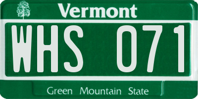 VT license plate WHS071