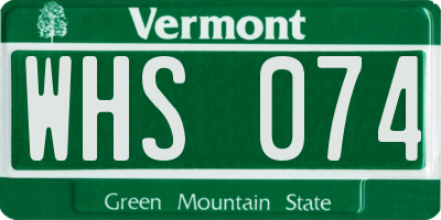 VT license plate WHS074