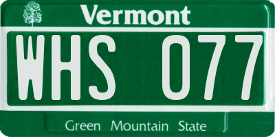 VT license plate WHS077