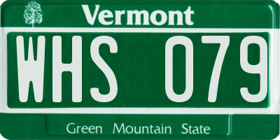 VT license plate WHS079
