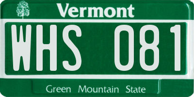 VT license plate WHS081