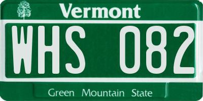 VT license plate WHS082