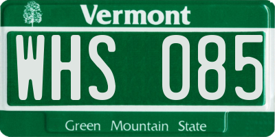 VT license plate WHS085