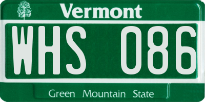 VT license plate WHS086