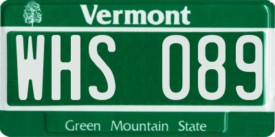 VT license plate WHS089