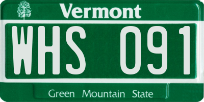 VT license plate WHS091