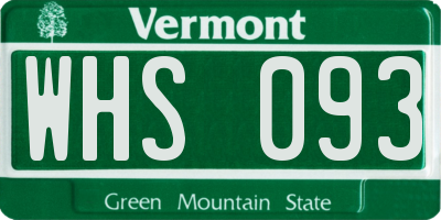 VT license plate WHS093
