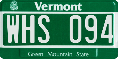 VT license plate WHS094