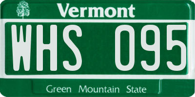 VT license plate WHS095