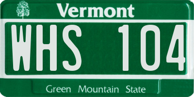 VT license plate WHS104