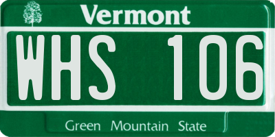 VT license plate WHS106