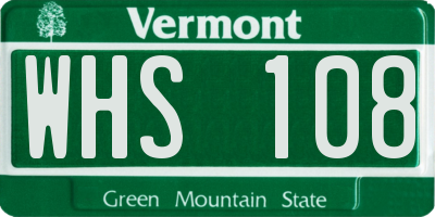 VT license plate WHS108