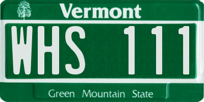 VT license plate WHS111