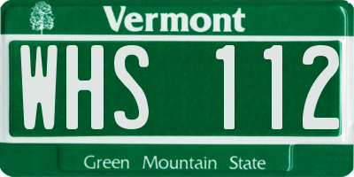VT license plate WHS112