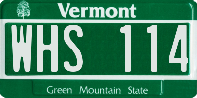 VT license plate WHS114