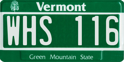 VT license plate WHS116