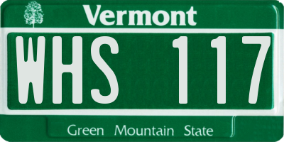 VT license plate WHS117