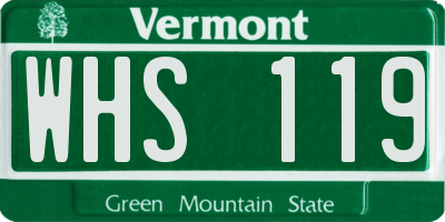VT license plate WHS119