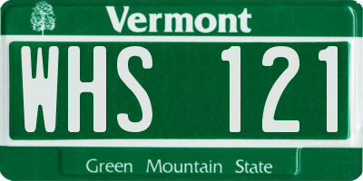 VT license plate WHS121