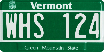 VT license plate WHS124