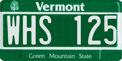 VT license plate WHS125