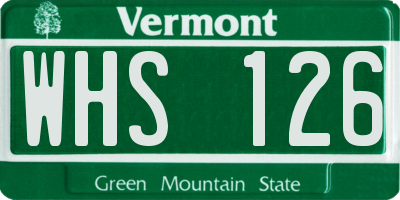 VT license plate WHS126