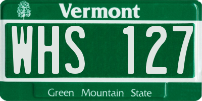 VT license plate WHS127