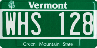 VT license plate WHS128