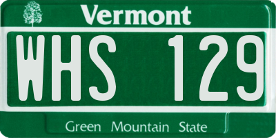 VT license plate WHS129