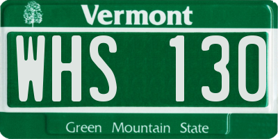 VT license plate WHS130