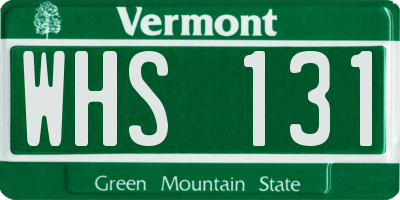 VT license plate WHS131