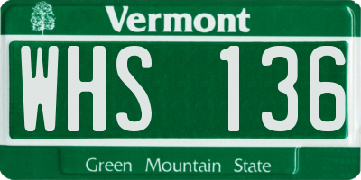 VT license plate WHS136