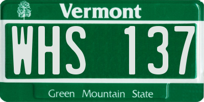VT license plate WHS137