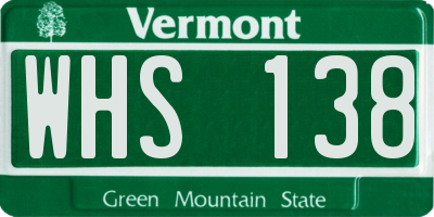 VT license plate WHS138