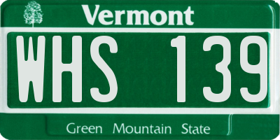 VT license plate WHS139