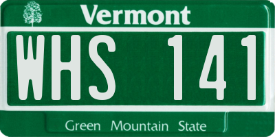 VT license plate WHS141