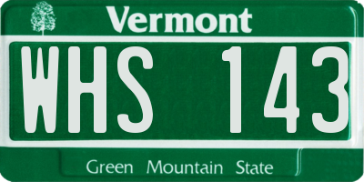 VT license plate WHS143