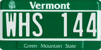 VT license plate WHS144