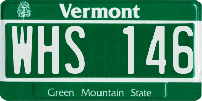 VT license plate WHS146
