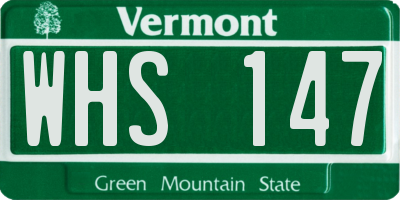 VT license plate WHS147