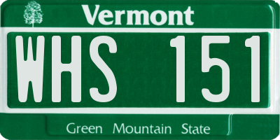 VT license plate WHS151