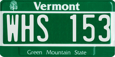 VT license plate WHS153