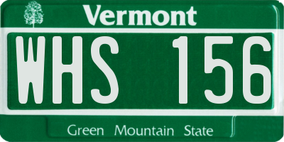 VT license plate WHS156