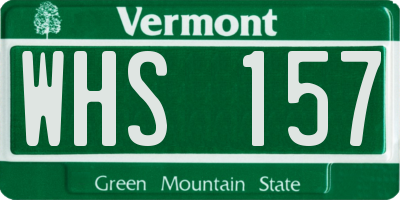 VT license plate WHS157