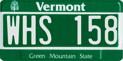 VT license plate WHS158