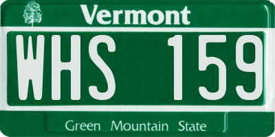VT license plate WHS159