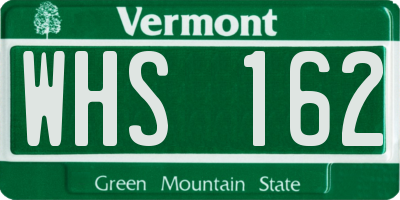 VT license plate WHS162