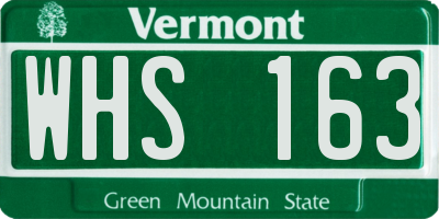VT license plate WHS163
